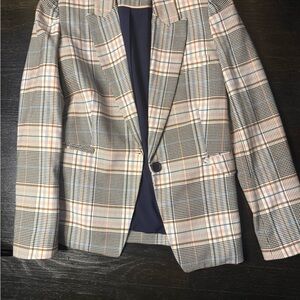 Riley & Rae Multicolor‎ Plaid Blazer business casual chic stylish office siren